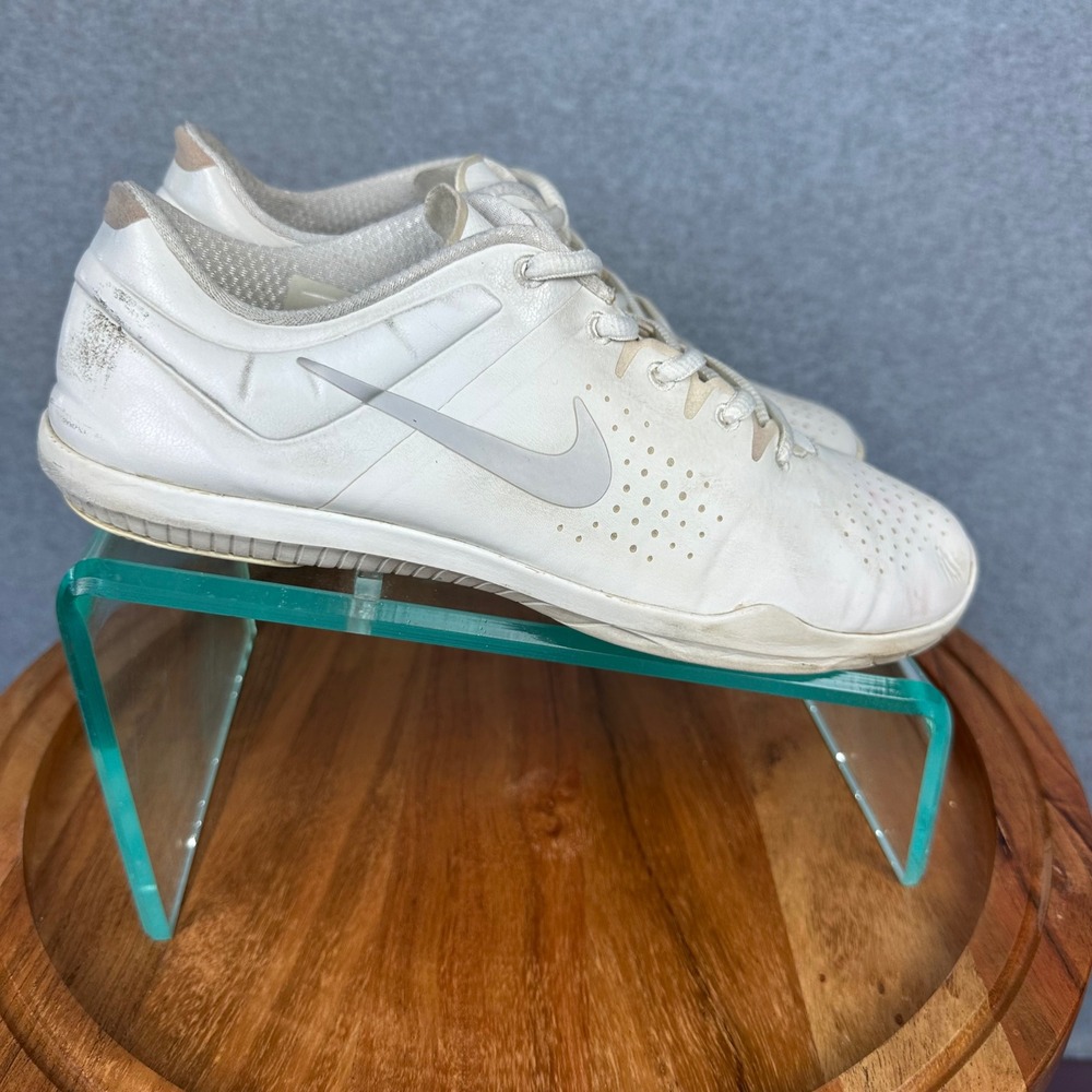 Nike Studio Trainer 2 White Metallic Silver Womens 7.5 616057-100 Gym Shoes - Picture 3 of 9